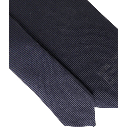 Dolce & Gabbana Blue Solid Silk Adjustable Tie Men