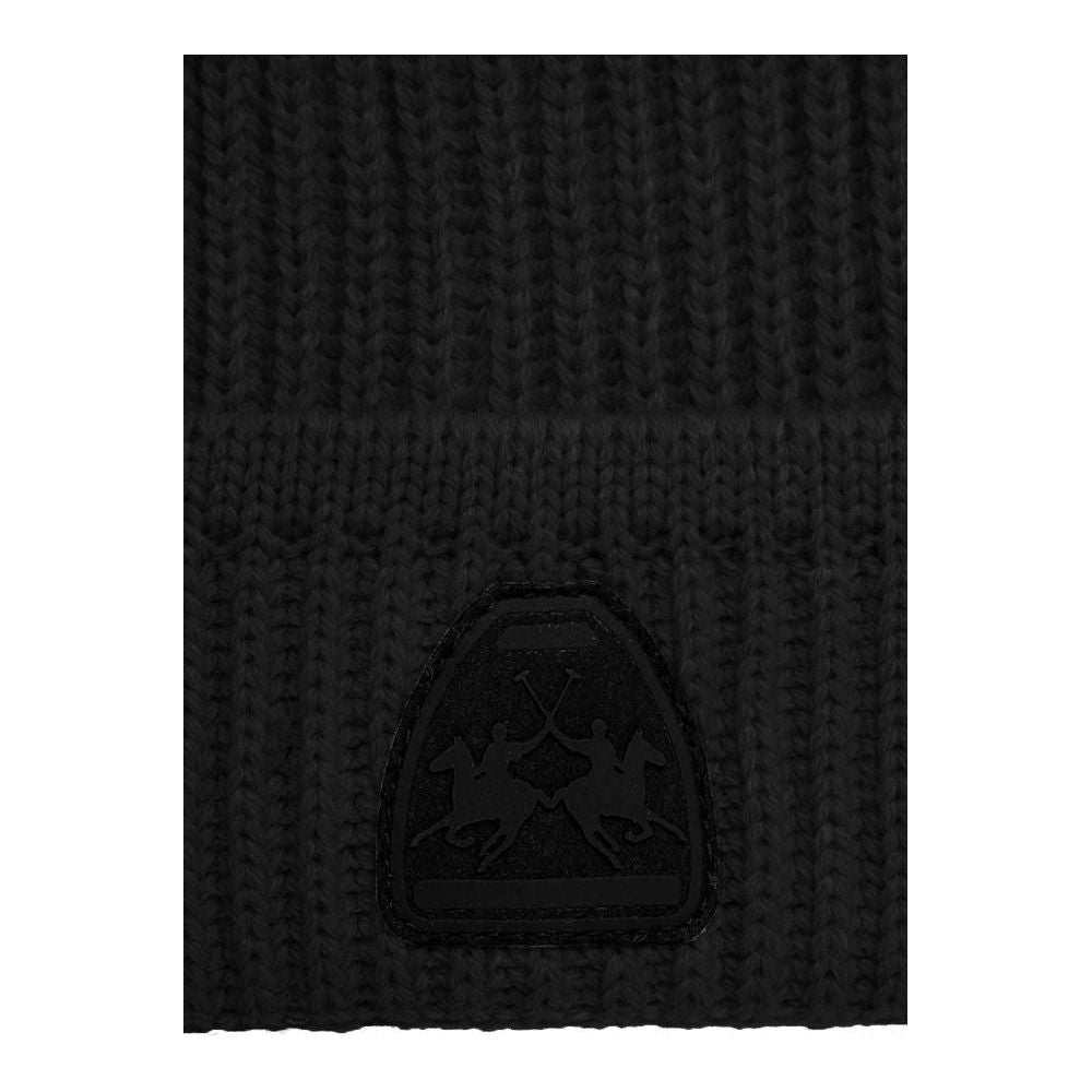 La Martina Black Polyester Caps Baseball Hat