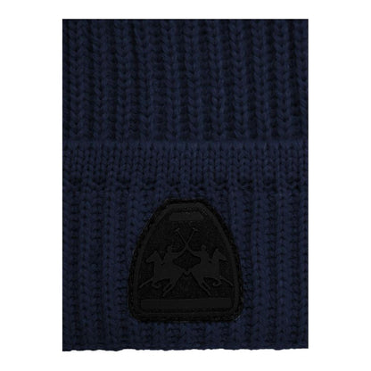 La Martina Blue Acrylic Men Beanie