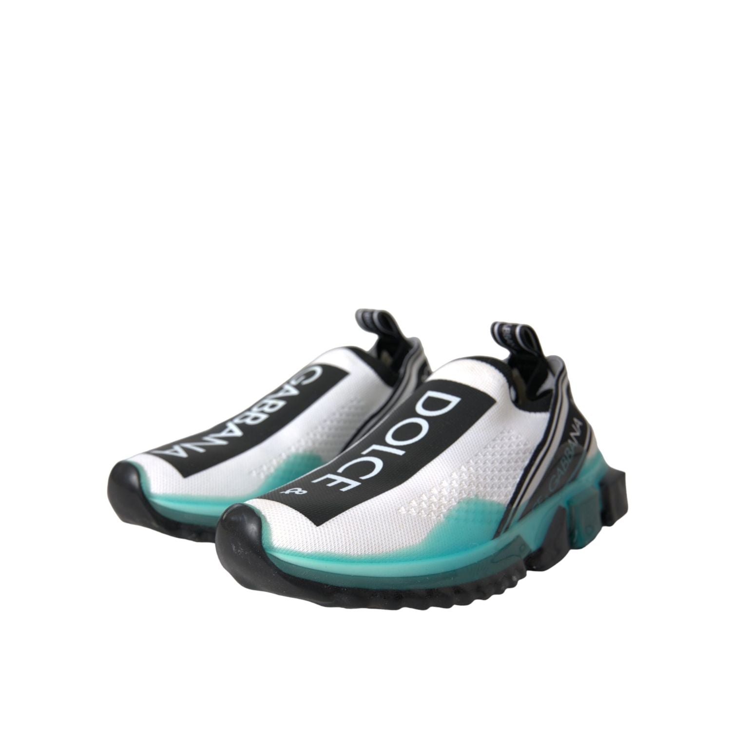 Dolce & Gabbana Black White Blue Slip On Sorrento Sneakers Shoes