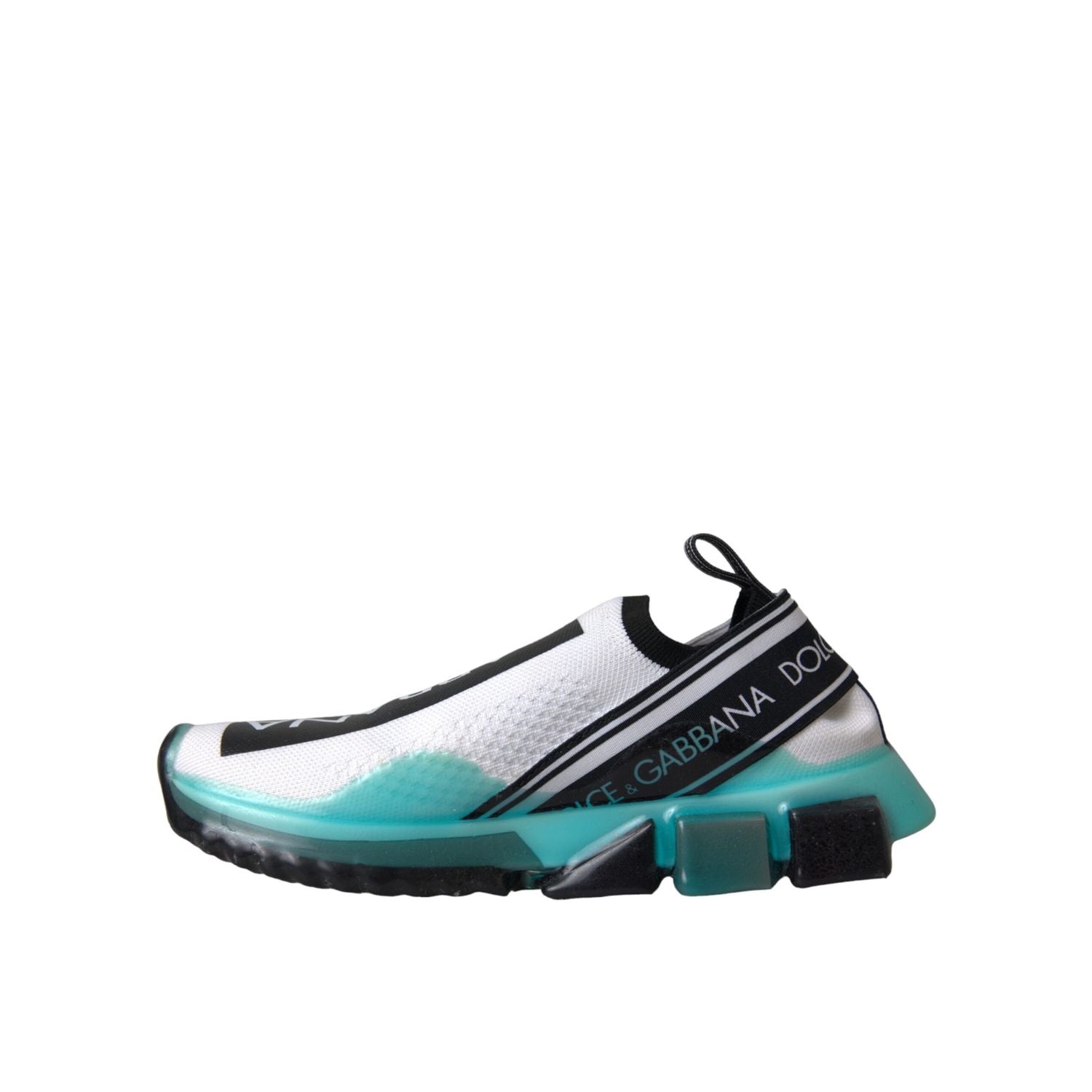 Dolce & Gabbana Black White Blue Slip On Sorrento Sneakers Shoes