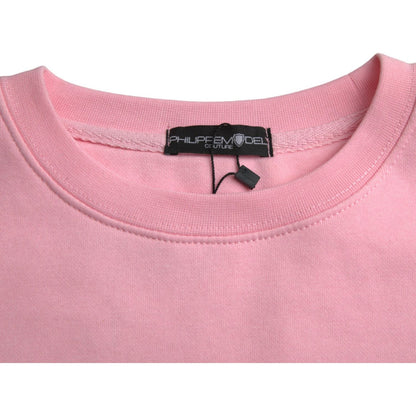 Philippe Model Pink Cotton Logo Print Long Sleeves Pullover Sweater