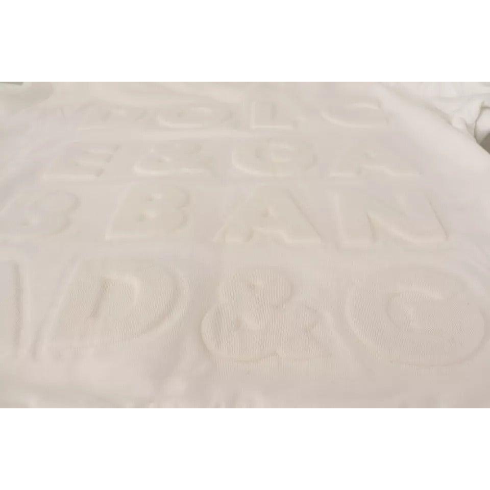 Dolce & Gabbana White Logo Embossed Cotton Sweatshirt Sweater