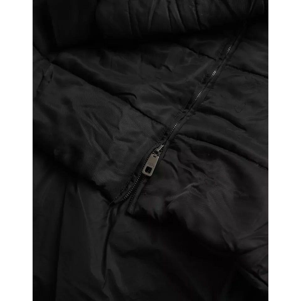 Dolce & Gabbana Black Nylon Hooded Parka Coat Winter Jacket