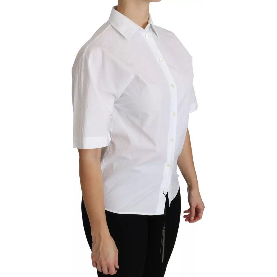 Dolce & Gabbana White Collared Short Sleeve Polo Shirt Top