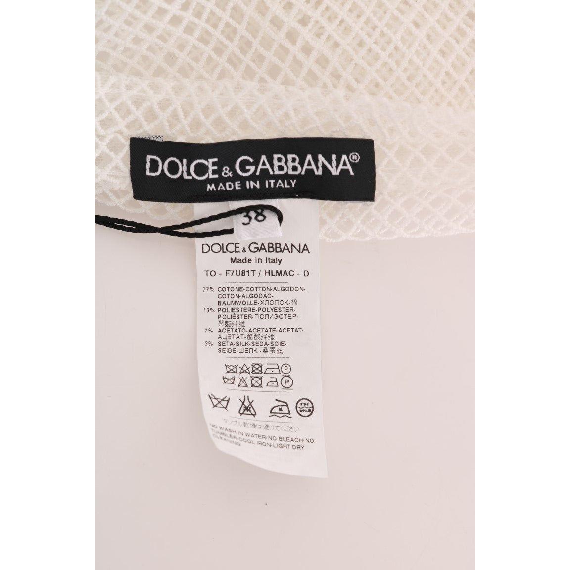 Dolce & Gabbana White Net Tank Transparent Top