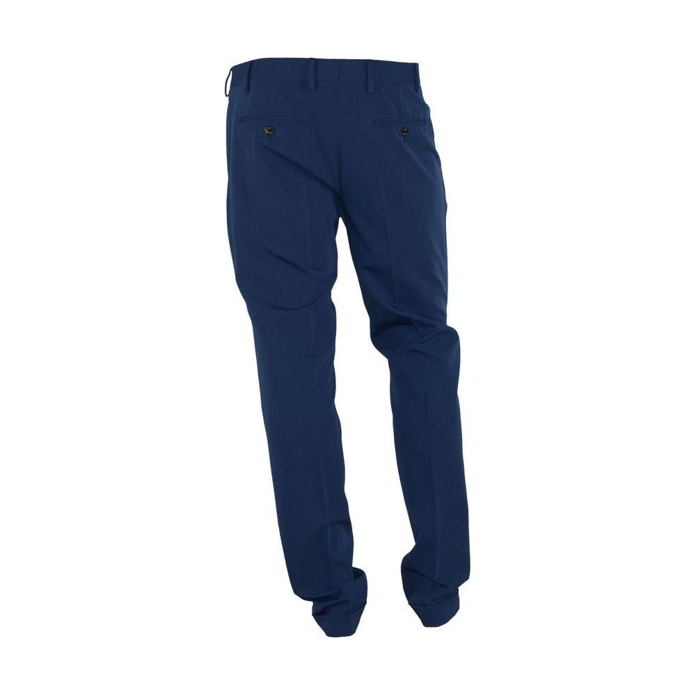 Made in Italy Blue Polyester Pant
