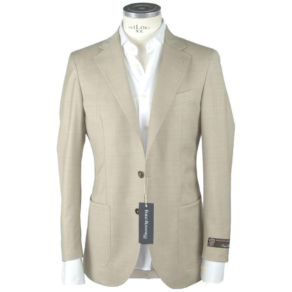 Emilio Romanelli Beige Wool Blazer