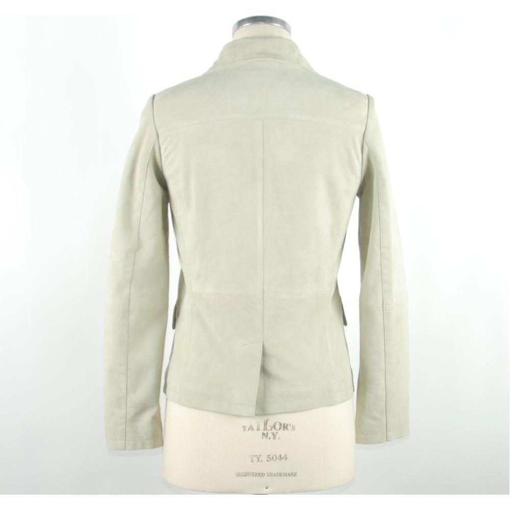Emilio Romanelli White Leather Women Jacket