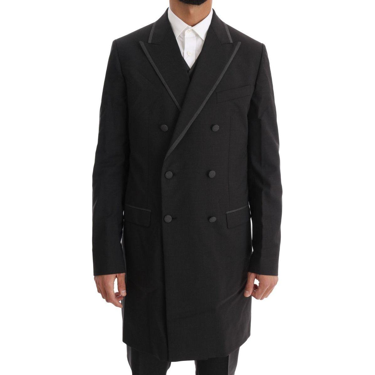 Dolce & Gabbana Gray Wool Stretch 3 Piece Two Button Suit