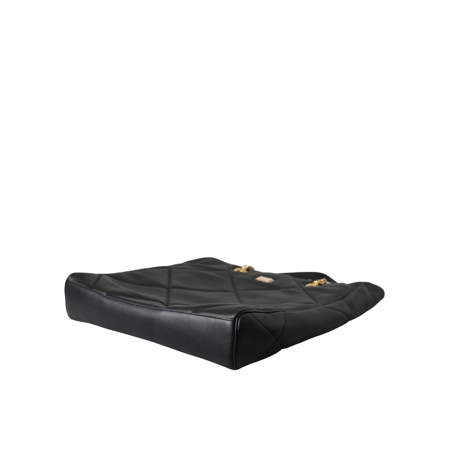 Dolce & Gabbana Black Leather JUNGLE Quilted Shopping Tote Bag