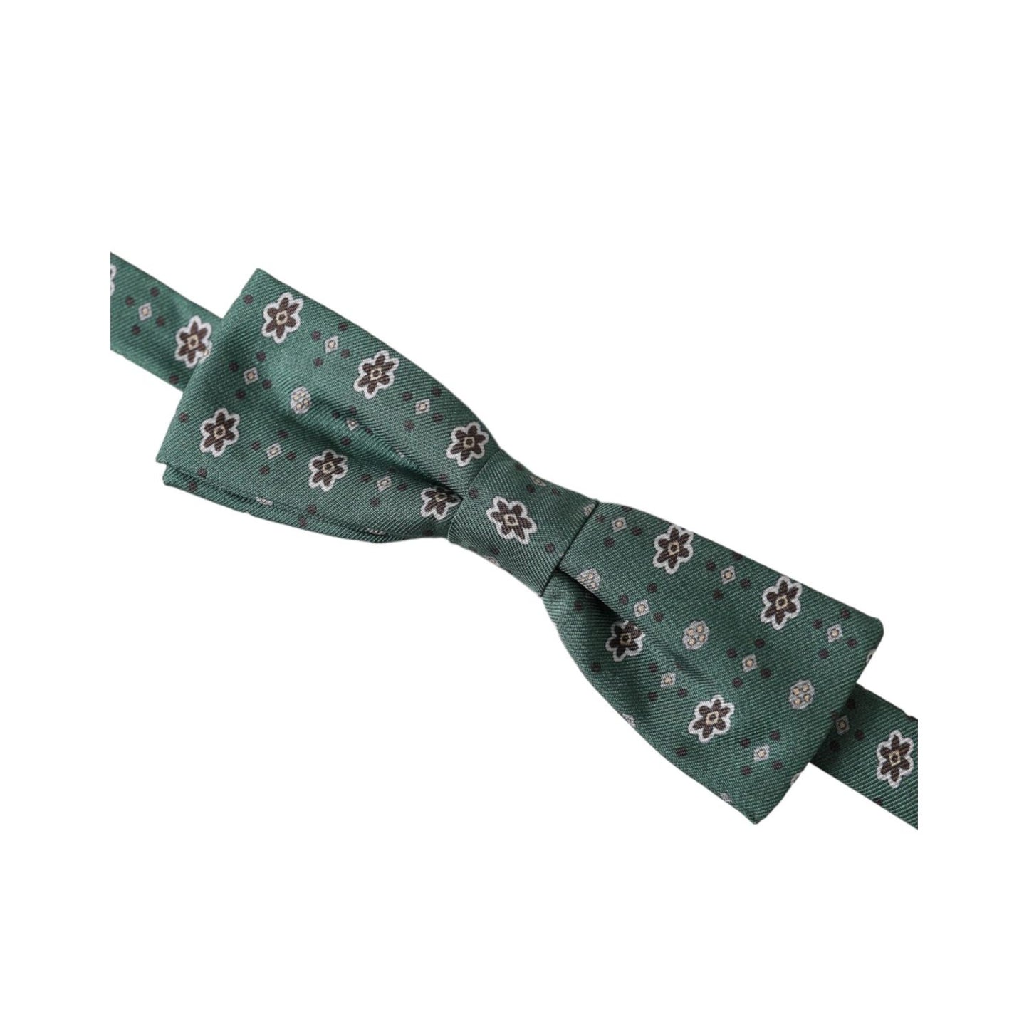 Dolce & Gabbana Mint Green Floral Adjustable Neck Men Bow Tie