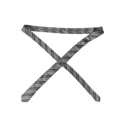 Dolce & Gabbana Black White Stripes Silk Adjustable Tie