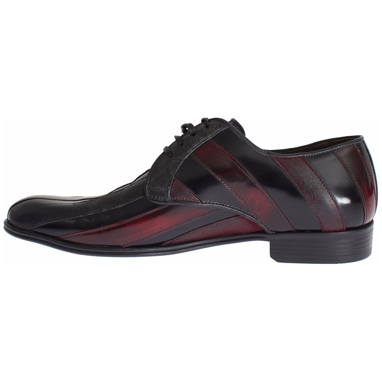 Dolce & Gabbana Black Bordeaux Leather Dress Formal Shoes