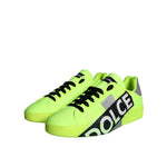 Dolce & Gabbana Neon Green Logo Tape Low Top Sneakers Shoes MV5830#1-42.5
