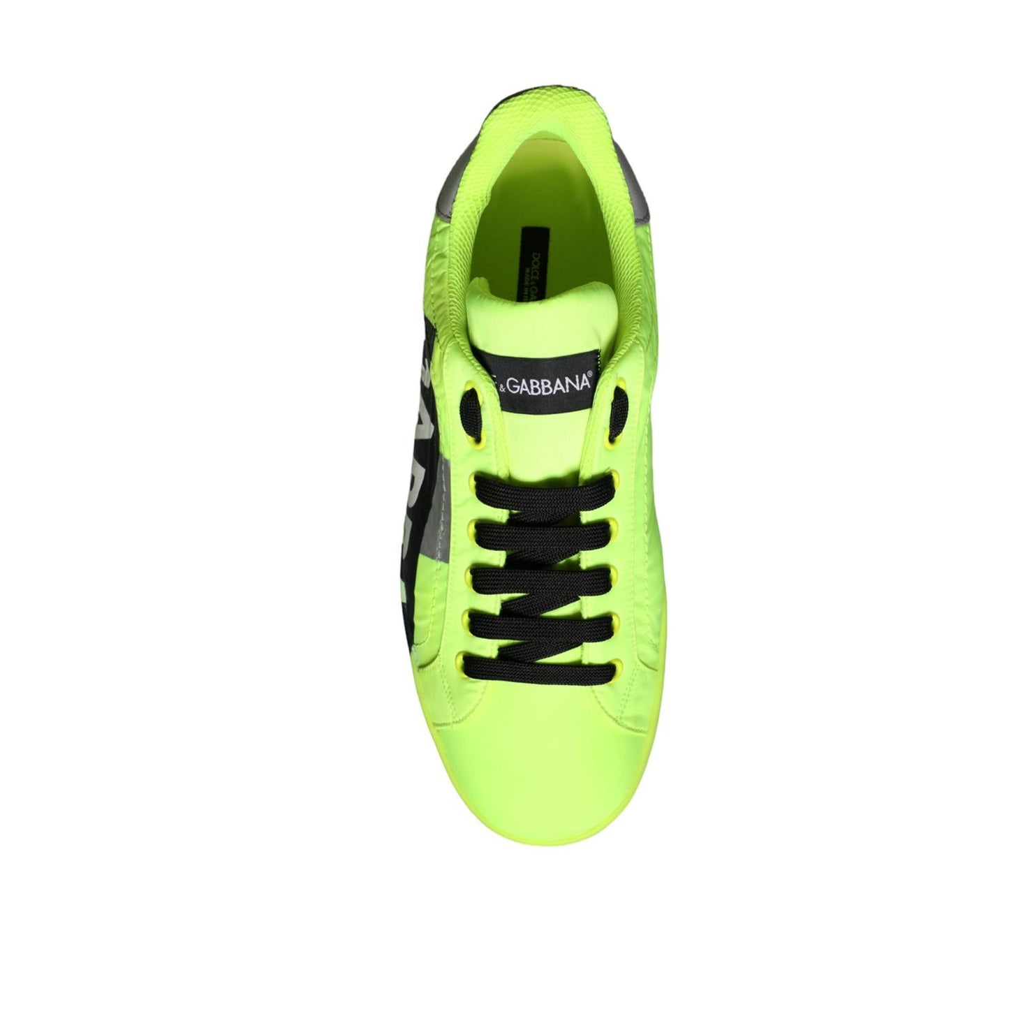 Dolce & Gabbana Neon Green Logo Tape Low Top Sneakers Shoes MV5830#4-39