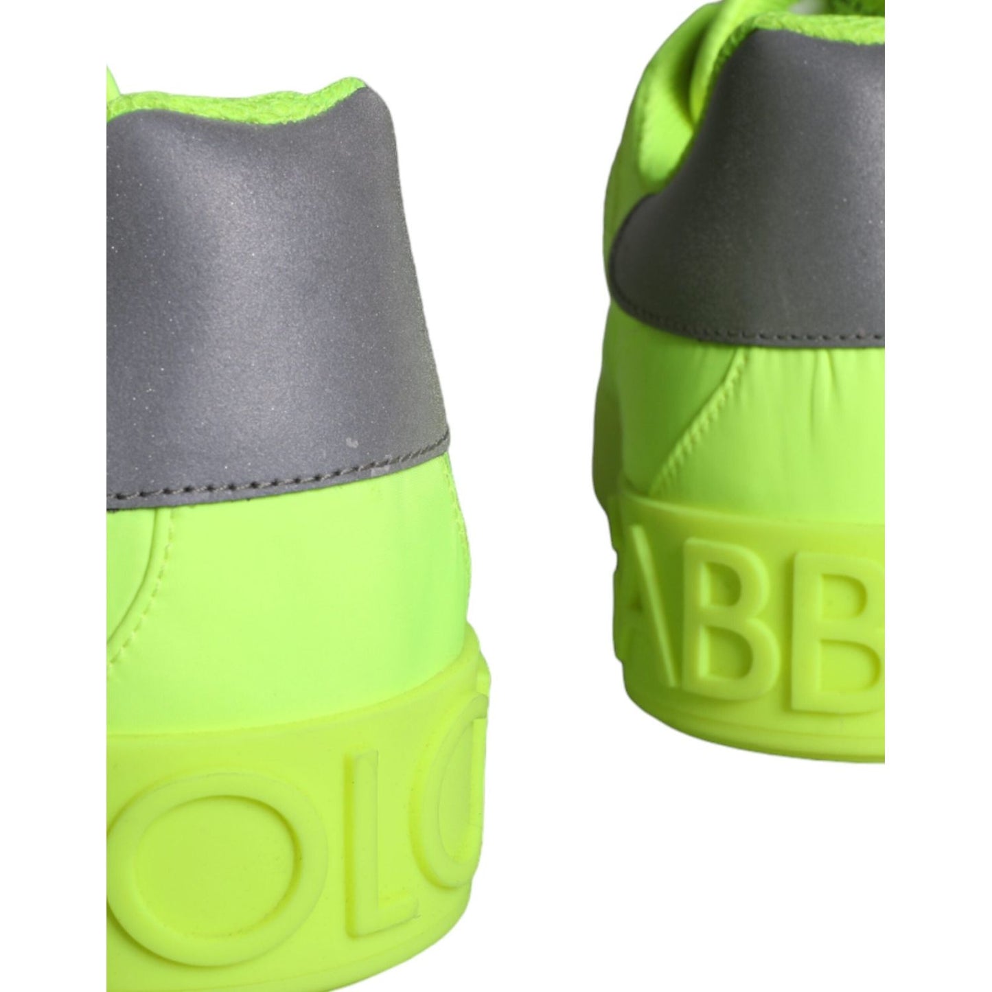Dolce & Gabbana Neon Green Logo Tape Low Top Sneakers Shoes MV5830#4-39
