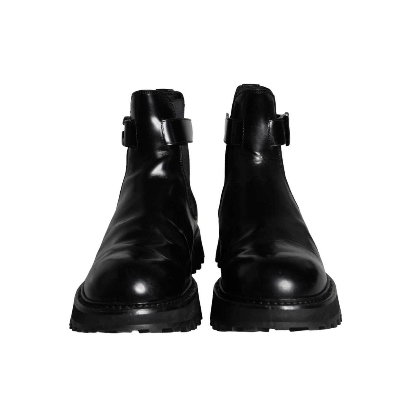 Dolce & Gabbana Black Belted DG Logo Men Chelsea Boots Shoes