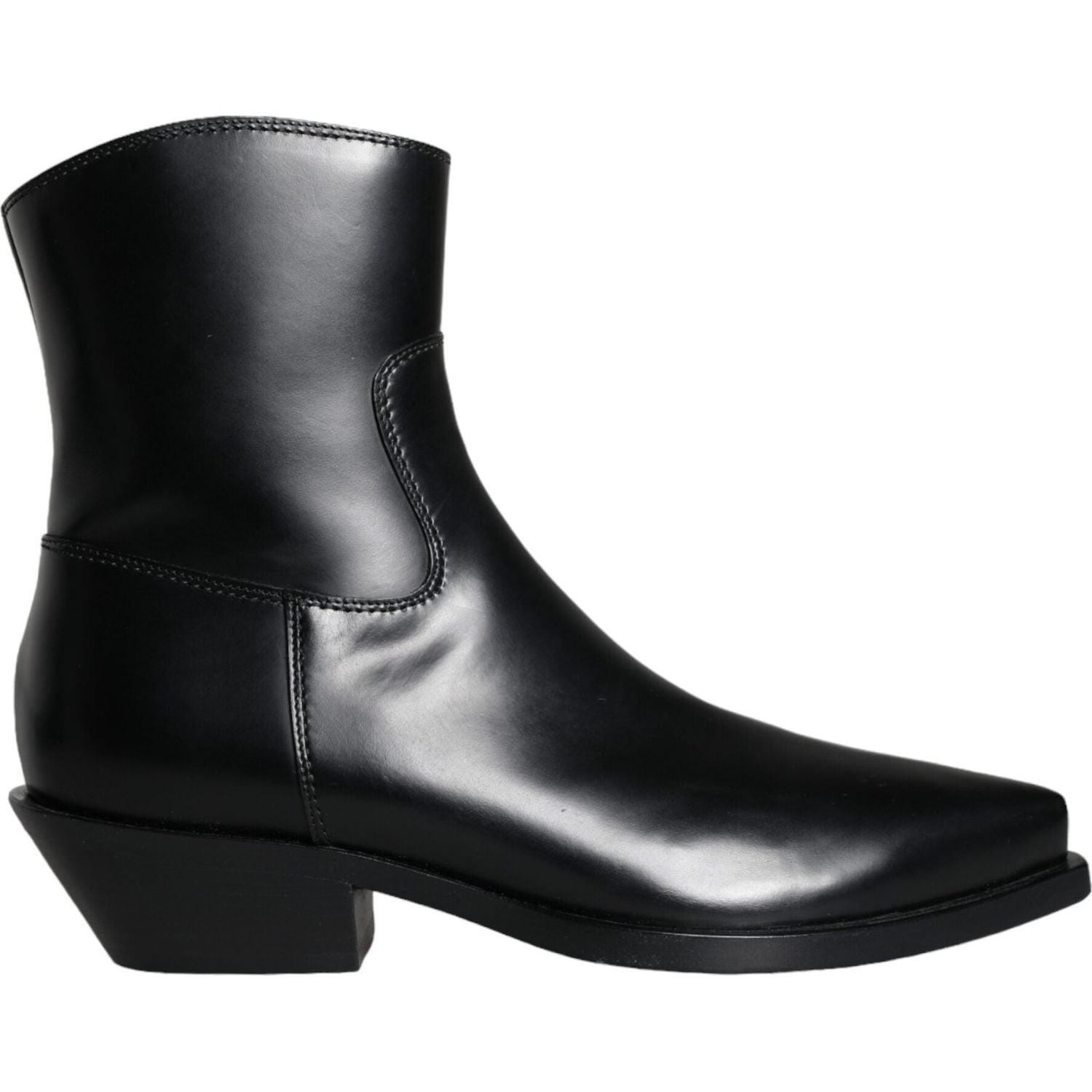 Dolce & Gabbana Black Leather Ankle Boots Booties Shoes