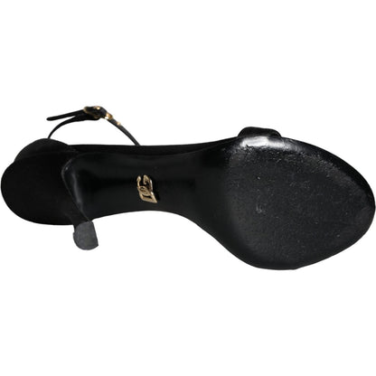 Dolce & Gabbana Black KEIRA Heels Ankle Strap Sandals Shoes