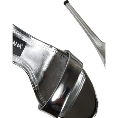 Dolce & Gabbana Silver KEIRA Heels Ankle Strap Sandals Shoes