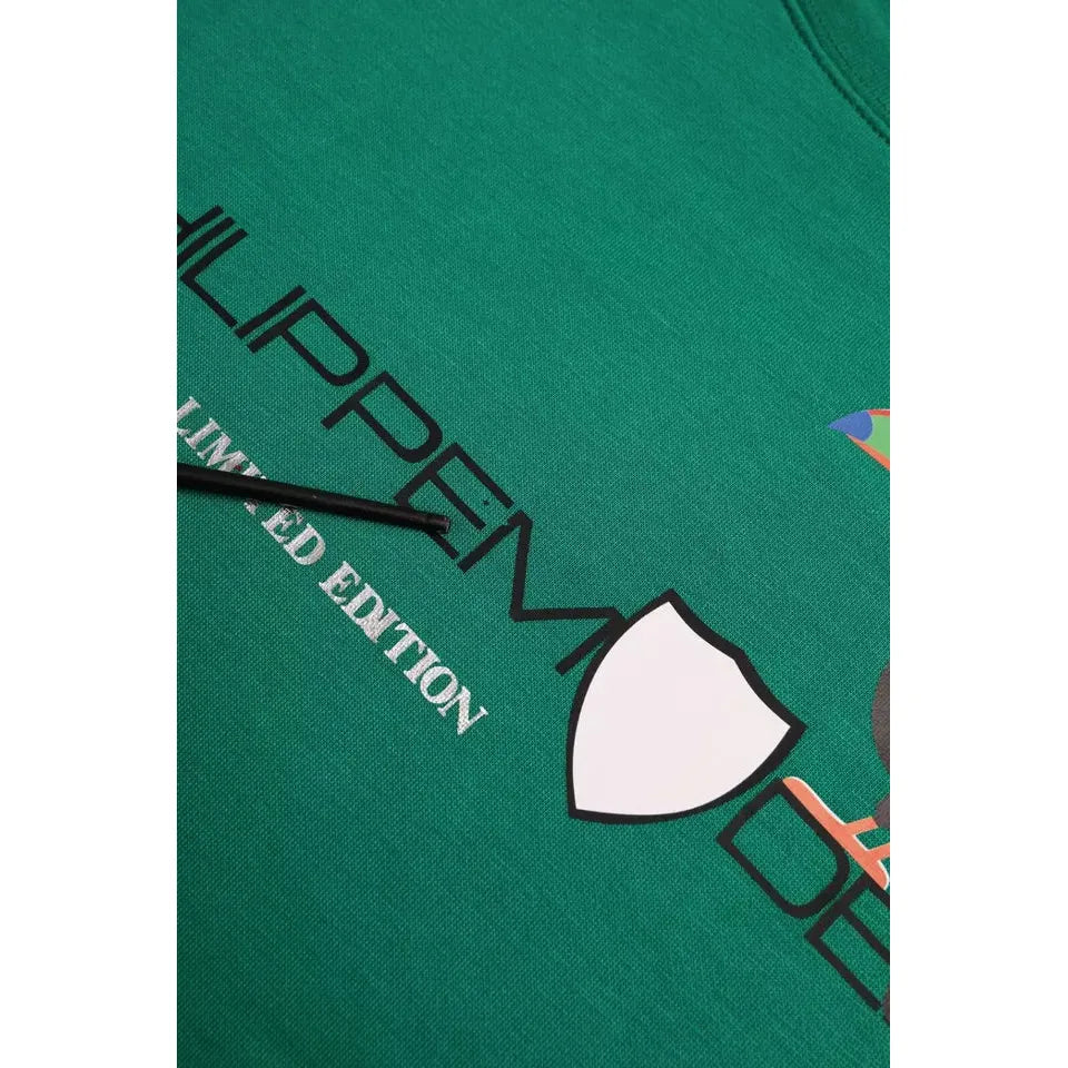 Philippe Model Green Cotton Logo Print Long Sleeves Pullover Sweater