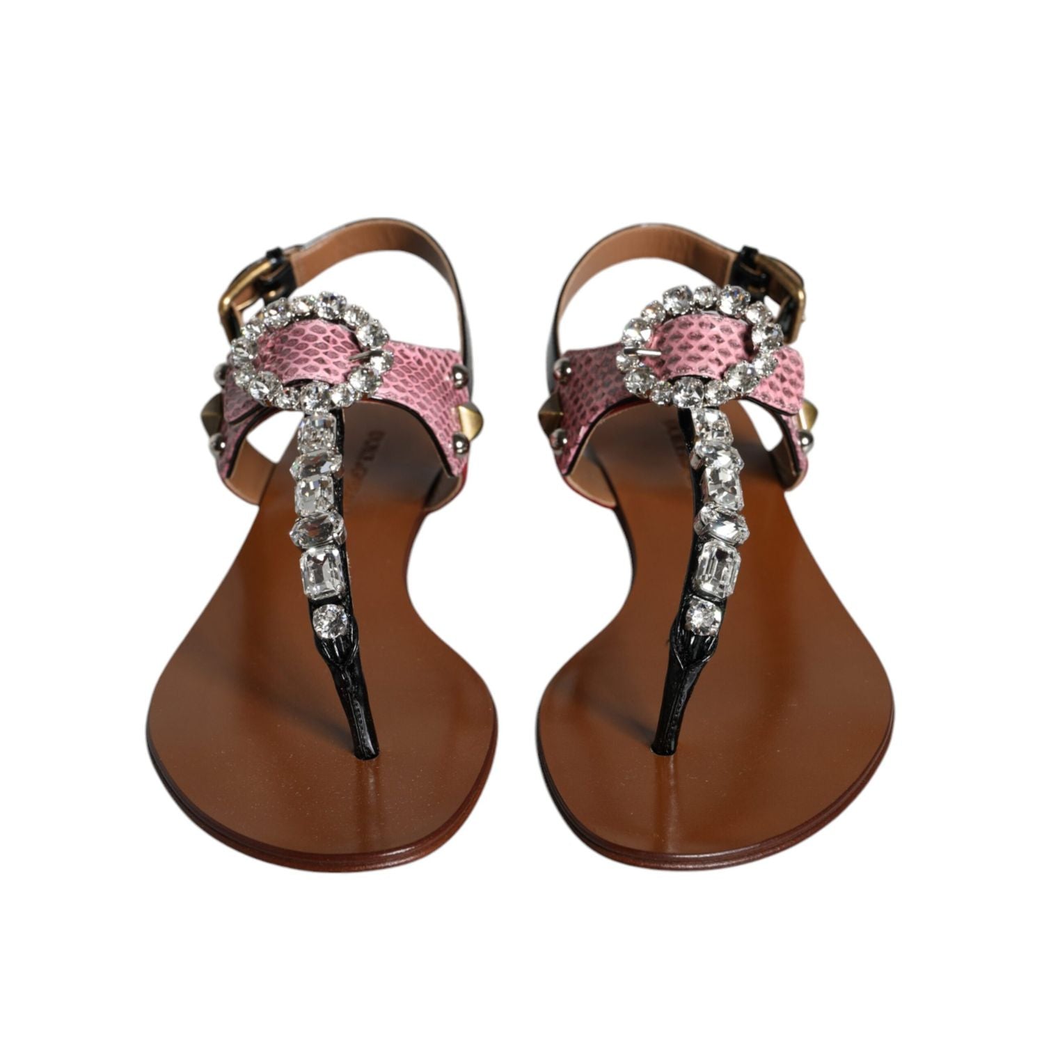 Dolce & Gabbana Multicolor Crystal Sandals Flip Flops Shoes