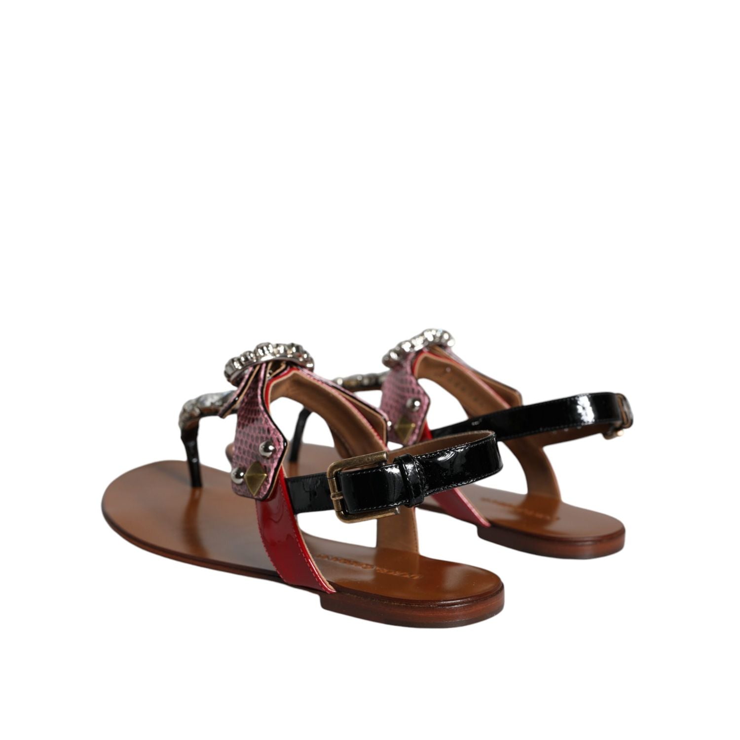 Dolce & Gabbana Multicolor Crystal Sandals Flip Flops Shoes