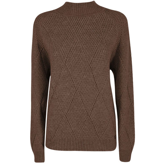 Yes Zee Brown Acrylic Women Sweater YE-13708-XL