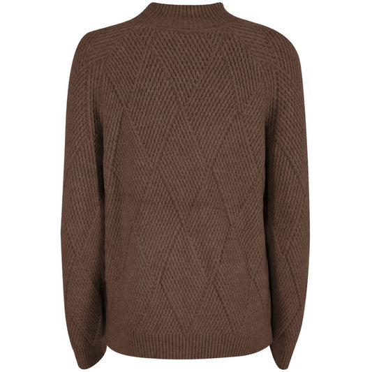 Yes Zee Brown Acrylic Women Sweater YE-13708-XL
