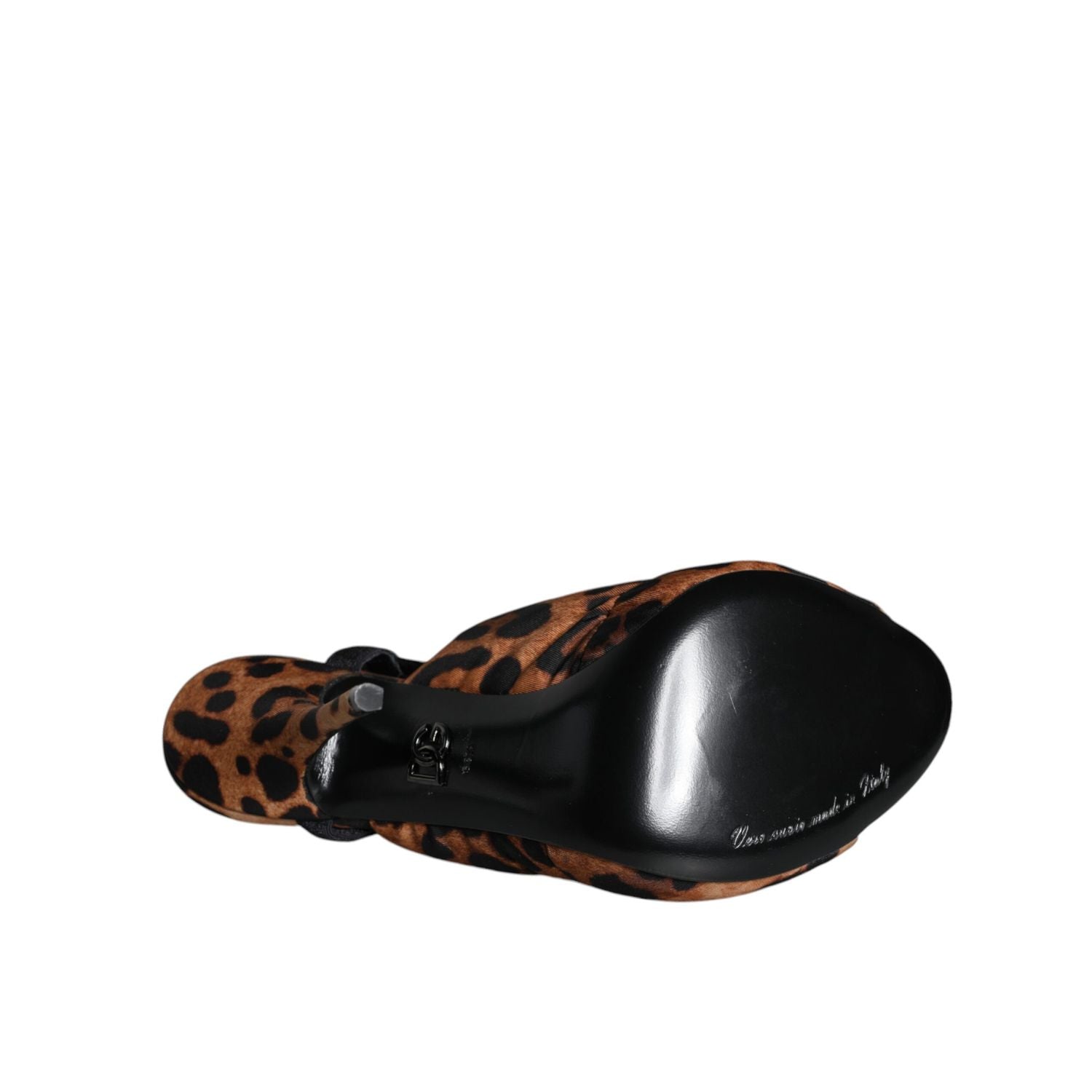 Dolce & Gabbana Brown Leopard Keira Slingback Sandals Shoes