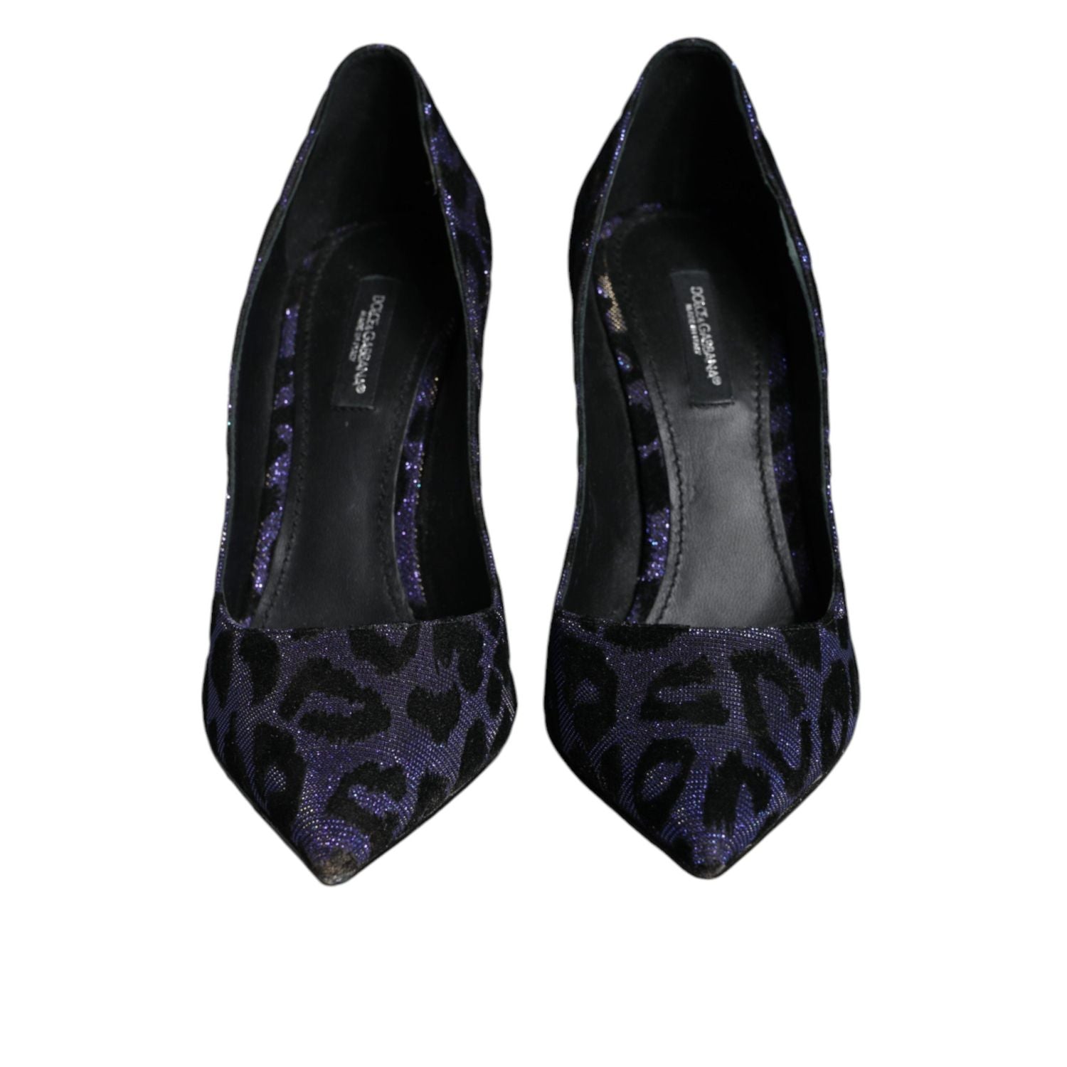 Dolce & Gabbana Violet Leopard Lurex High Heels Pumps Shoes