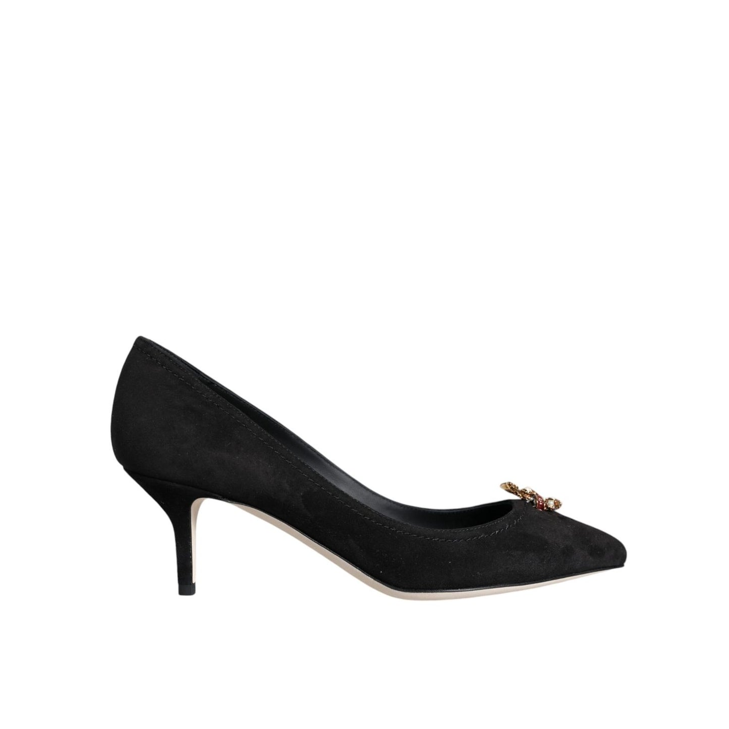 Dolce & Gabbana Black Amore Suede Bellucci Heels Pumps Shoes