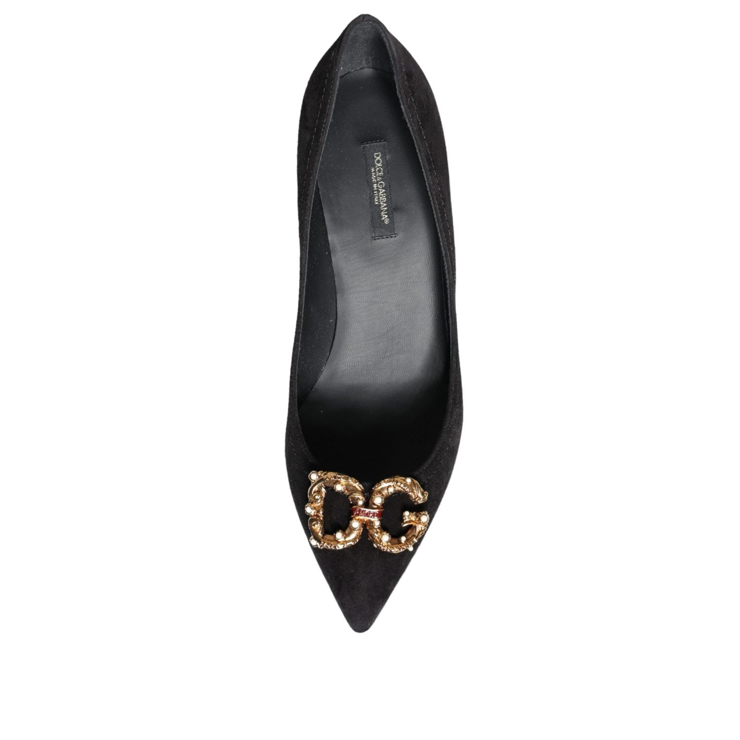 Dolce & Gabbana Black Amore Suede Bellucci Heels Pumps Shoes