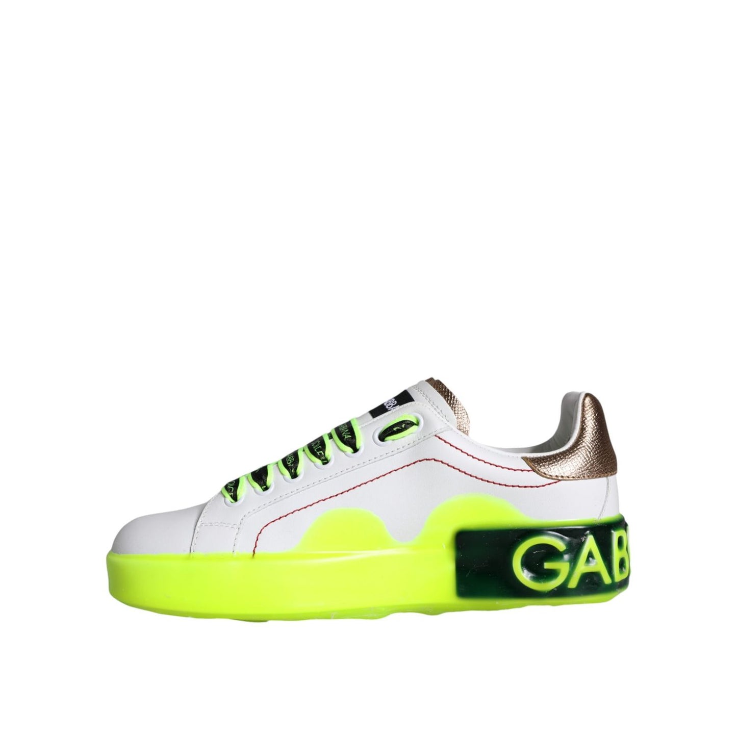 Dolce & Gabbana White Leather Portofino Low Top Sneakers Shoes