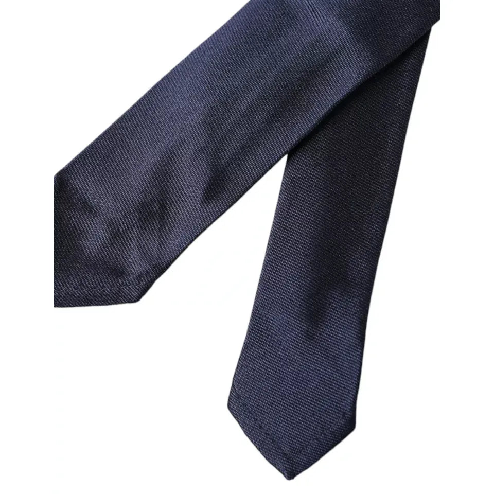 Dolce & Gabbana Dark Blue Silk Skinny Adjustable Tie