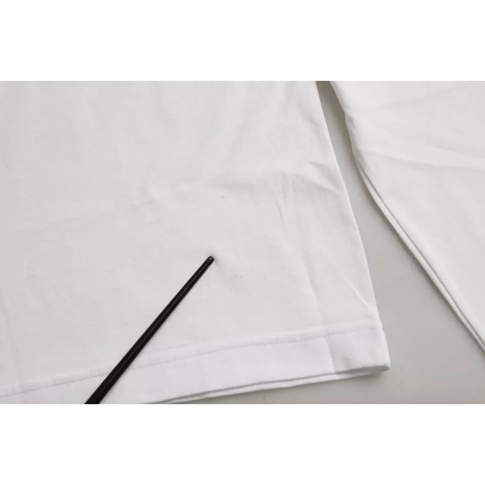 Dolce & Gabbana White Red Lips Print Cotton Men T-shirt