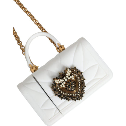 Dolce & Gabbana White Silicone Devotion Heart Cover Hand Bag Airpod Case