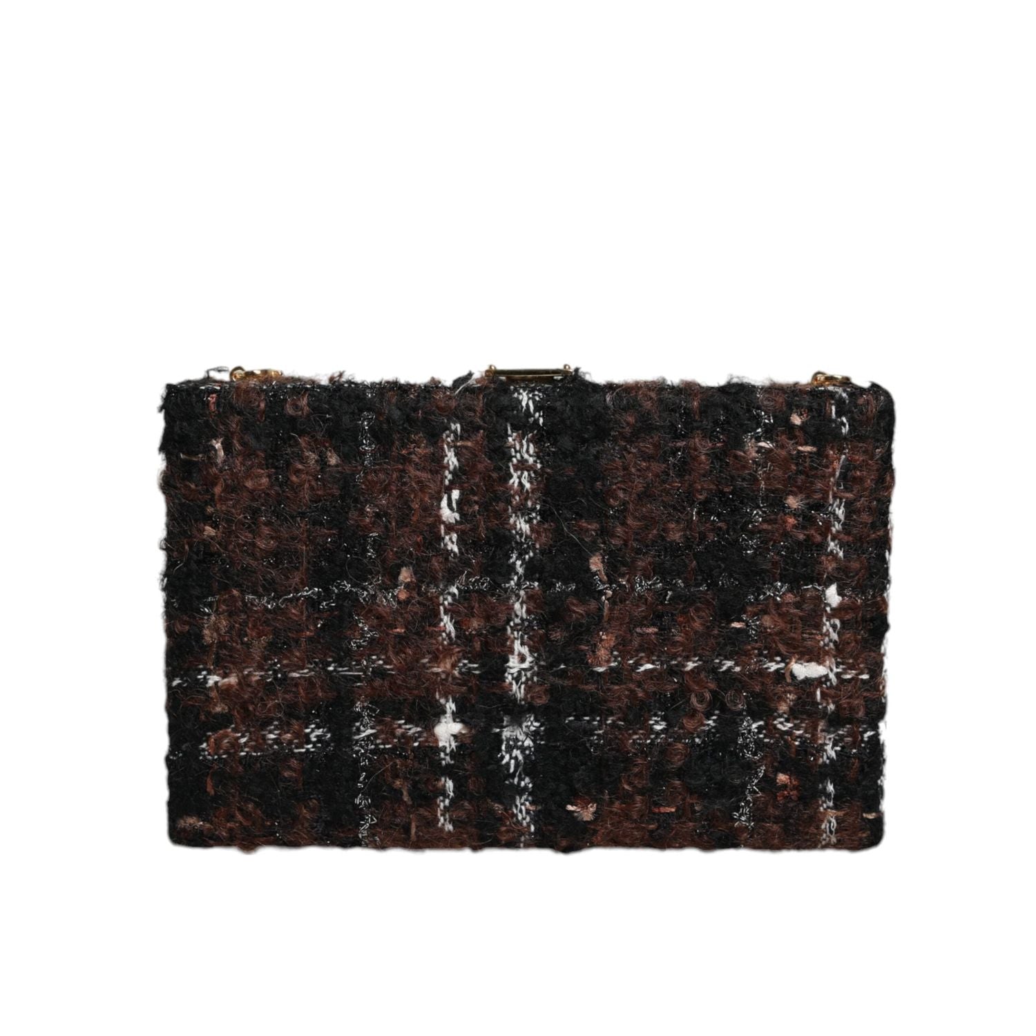 Dolce & Gabbana Multicolor Tweed Floral Clutch Evening Party Purse CrossBody Bag