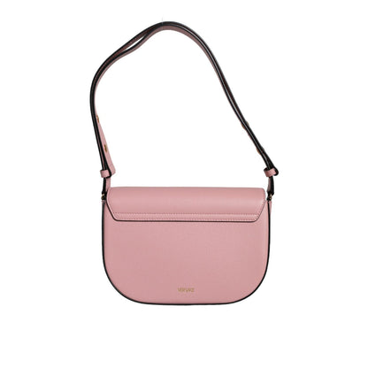 Versace Pink Grainy Calf Leather Logo Crossbody Shoulder Bag