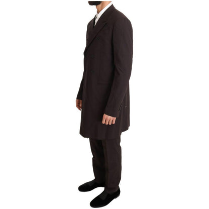 Dolce & Gabbana Bordeaux Wool Stretch Long 3 Piece Suit Suit