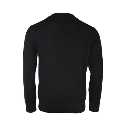 Versace Black Medusa Embroidery Crew Neck Pullover Sweater