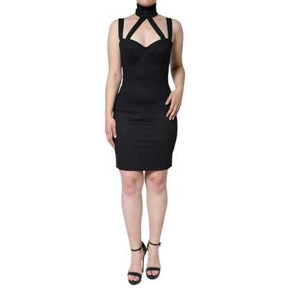Dolce & Gabbana Black Cut Out Sleeveless Bodycon Mini Dress