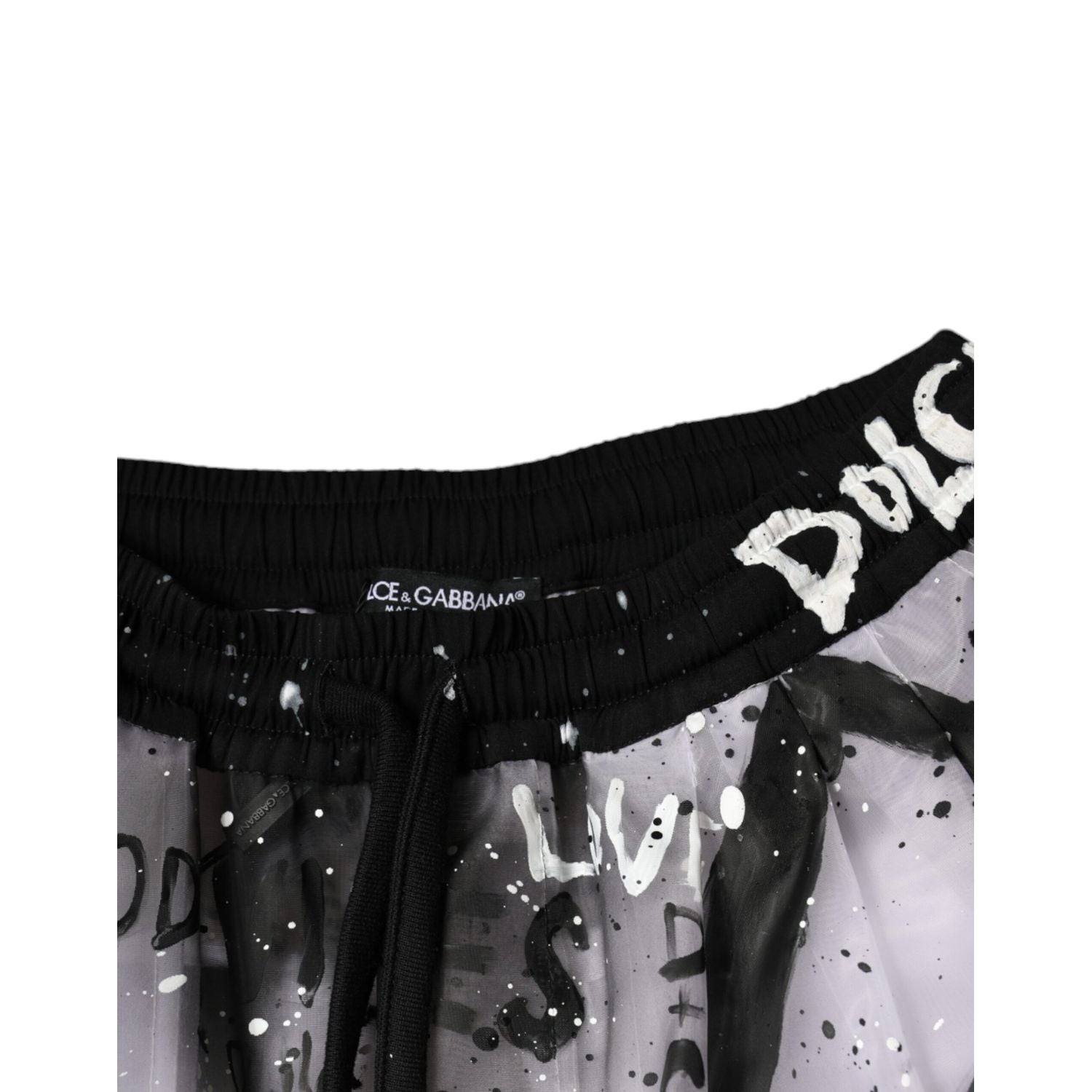Dolce & Gabbana White See Through Logo Cropped Cargo Pants