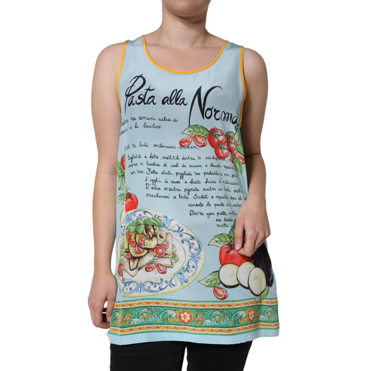Dolce & Gabbana Multicolor Pasta Alla Norma Print Tank Top