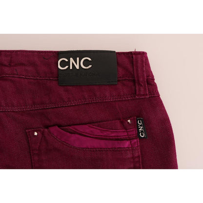 Costume National Red Wash Cotton Stretch Denim Jeans