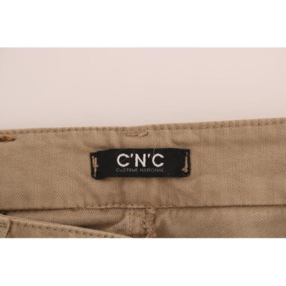 Costume National Beige Cotton Stretch Slim Fit Jeans Jeans & Pants