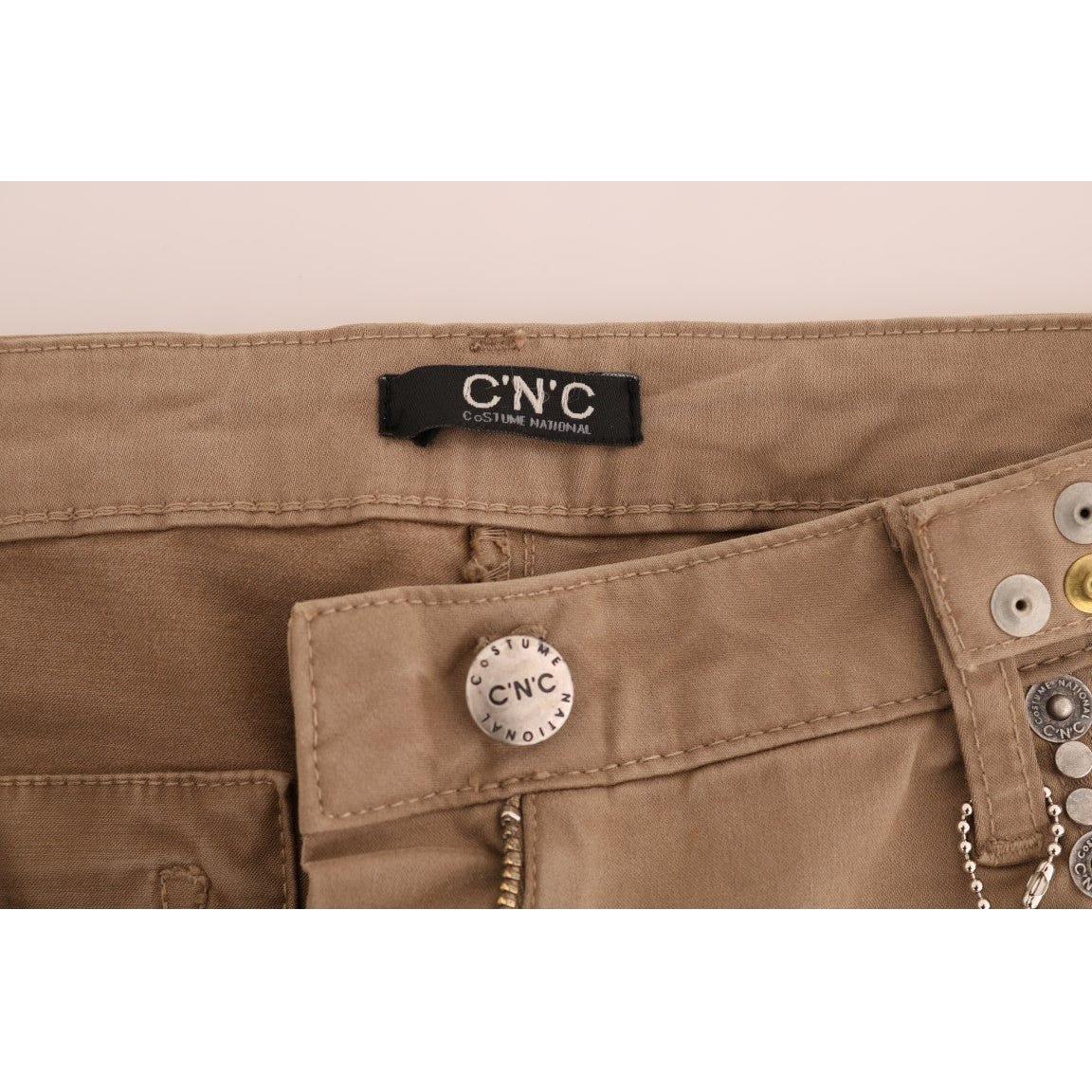 Costume National Beige Cotton Stretch Slim Fit Jeans Jeans & Pants