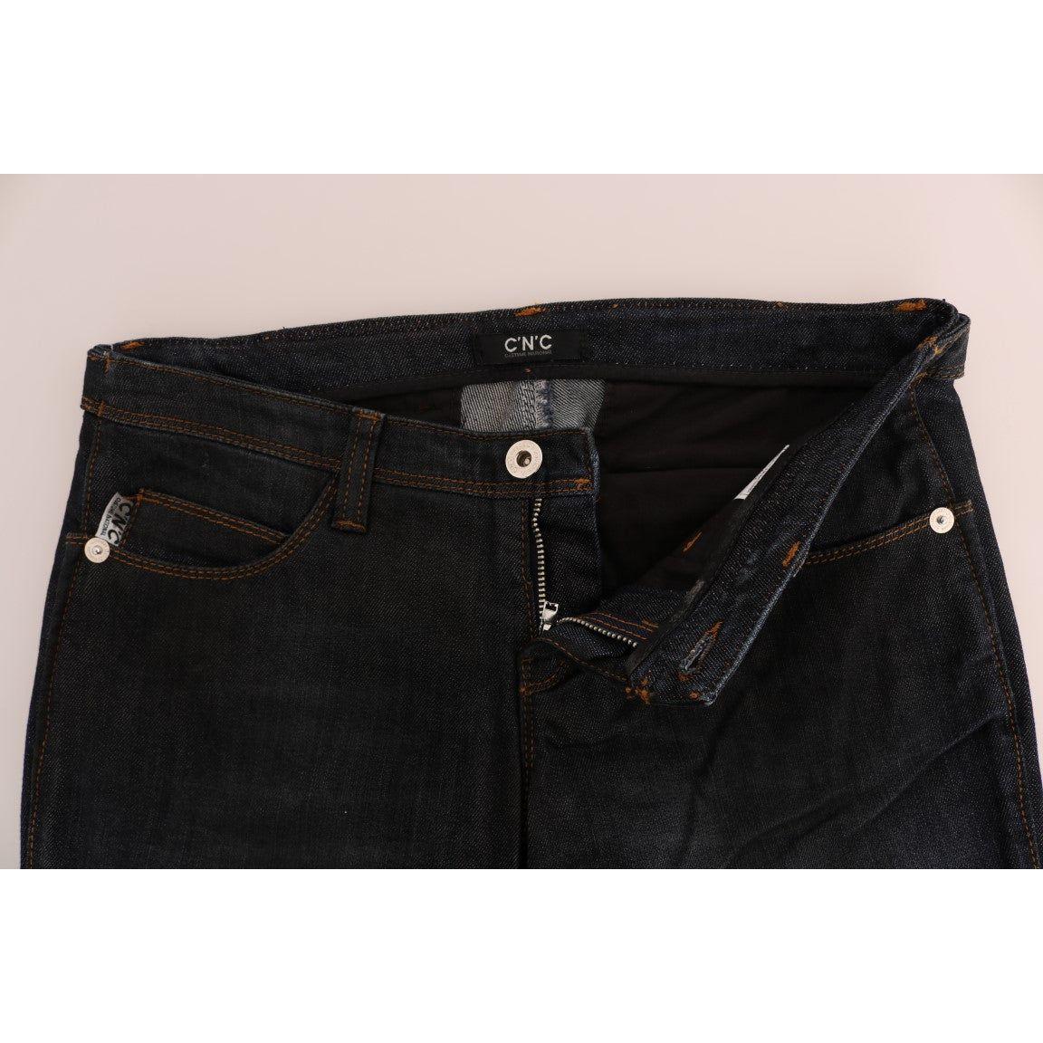 Costume National Dark Blue Cotton Slim Fit Jeans