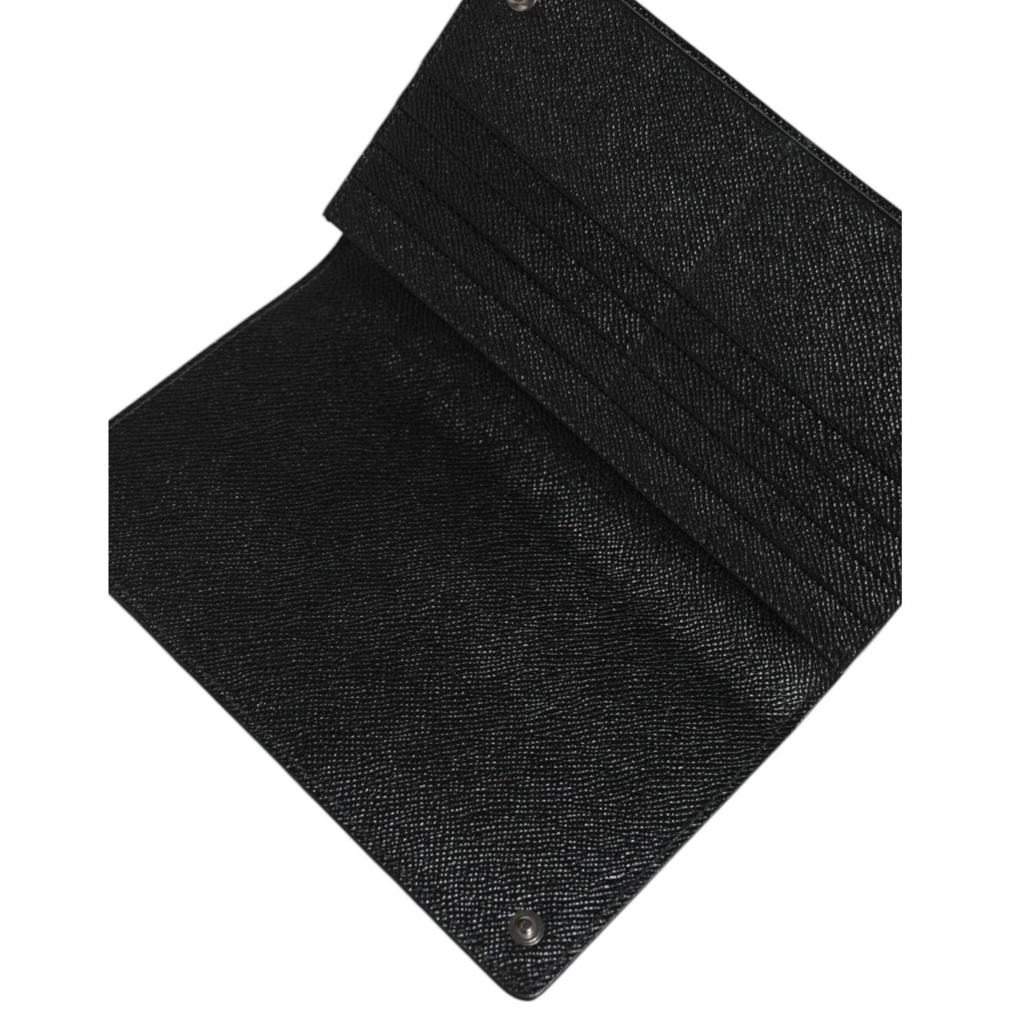 Dolce & Gabbana Black Gray Leopard Leather Bifold Card Slot Crossbody Bag